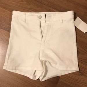 White High rise Topshop shorts size 8